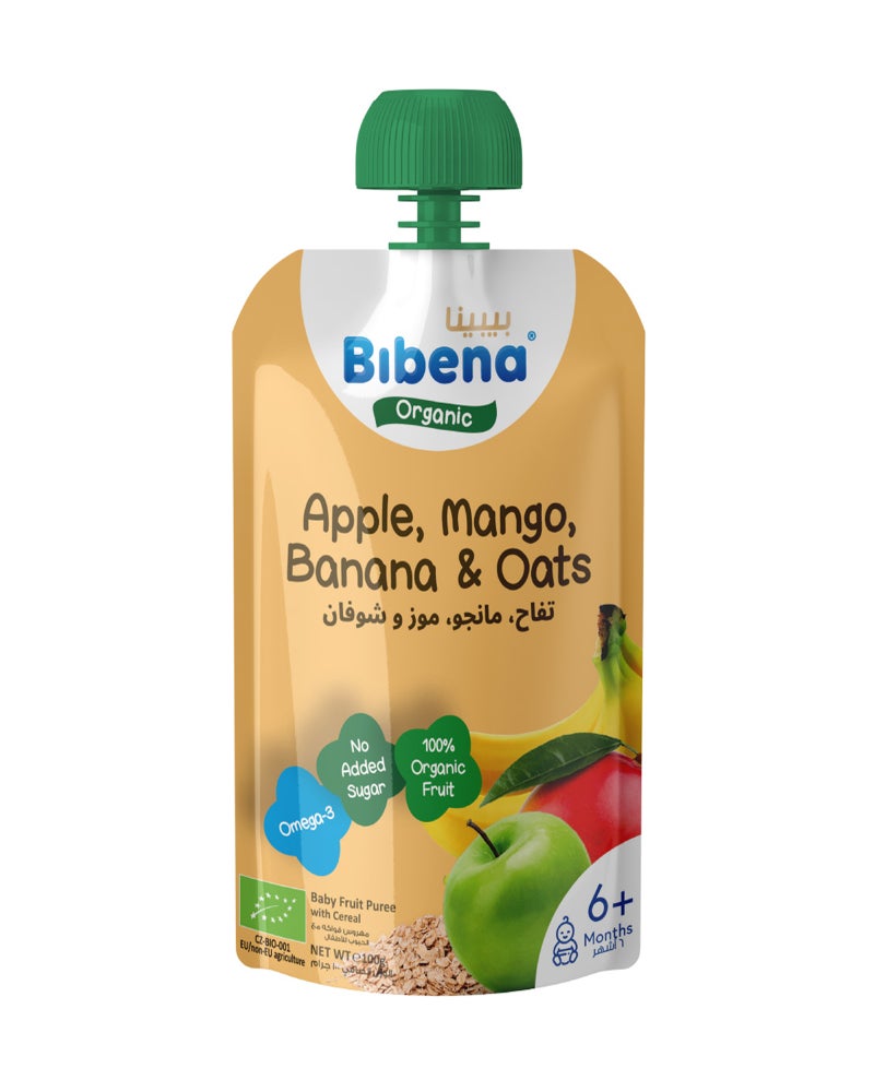 Bibena Organic Puree Apple Mango Banana And Oats - Image 1
